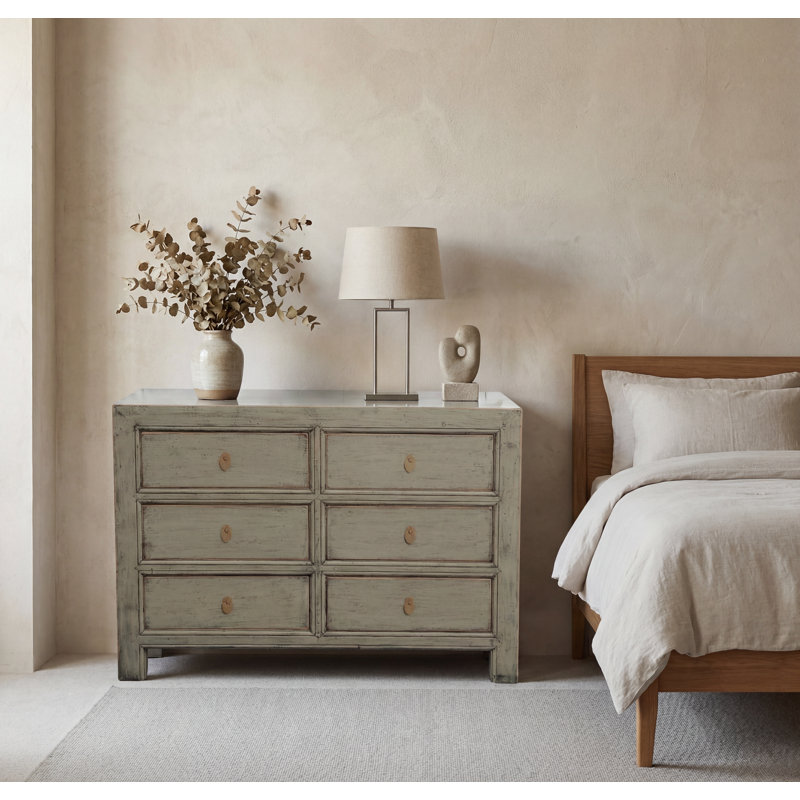 120cm W 6 - Drawer Chest of Drawers, Pewter Grey