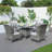 4 - Person Wicker Patio Dining Set with Square Table , Cushions Included-1965397962