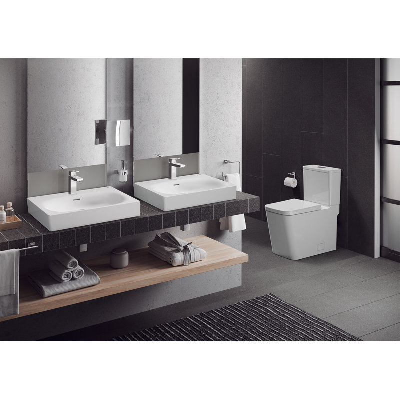 Alpine White Dual Flush Elongated Modern Toilet with Seat