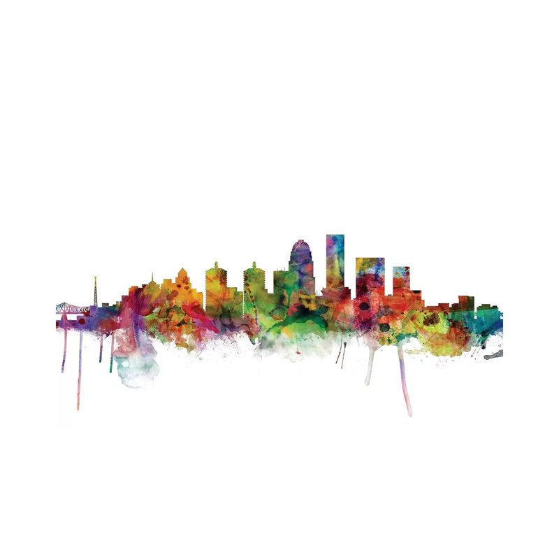 Louisville, Kentucky City Skyline by Michael Tompsett - 1 Piece Wrapped Canvas Wall Art, 101.6 cm H x 66.04 cm W x 1.91 cm D