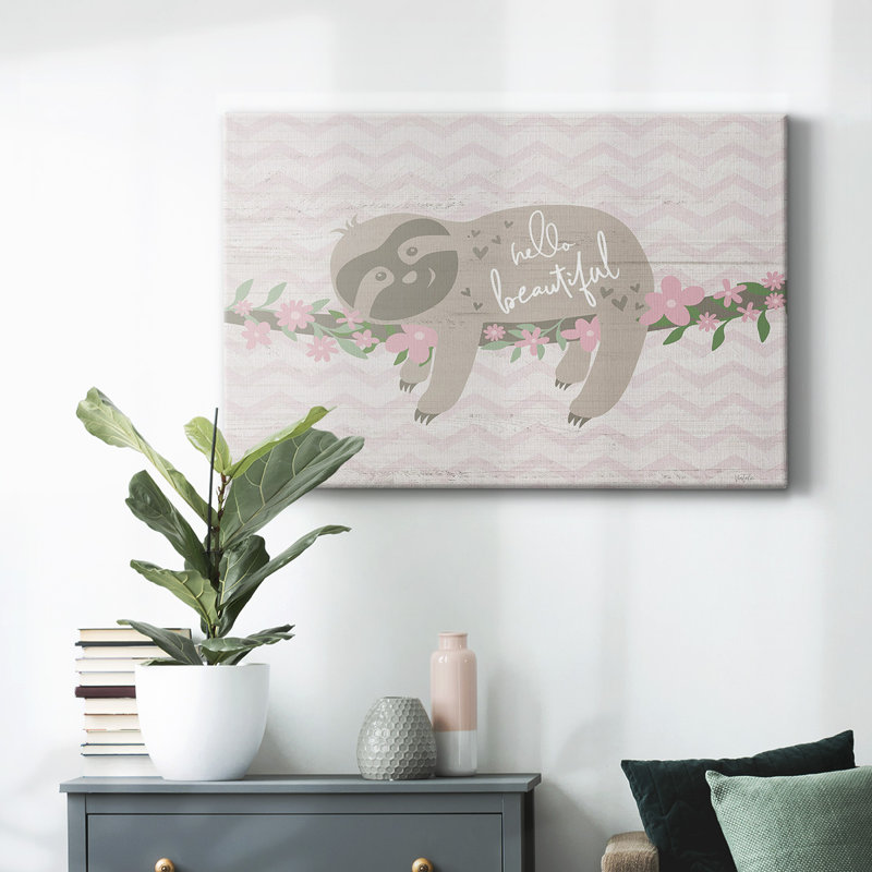 Floral Sloth-Gallery Wrapped Canvas