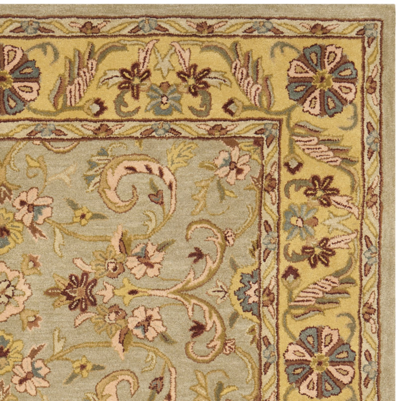 Cranmore Hand Tufted Wool/Cotton/Latex Oriental Rug in Gold/Gray, Rectangle 7'6" x 9'6"