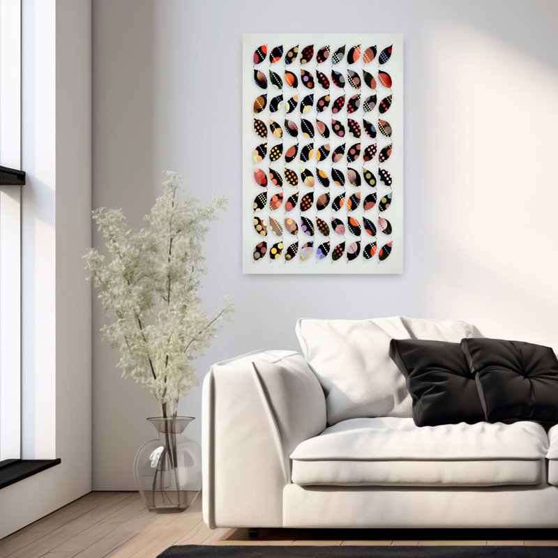 Art contemporain contemporain à motif géométrique audacieux, H 36 po x l 24 po