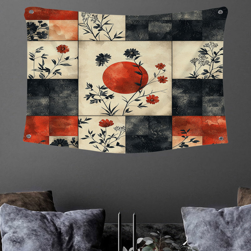 Floral Tapestry Wall Tapestry -  Botanical Wall Decor, 50" H x 60" W