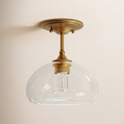 Meridian 1-Light Ceiling Light in Natural Brass