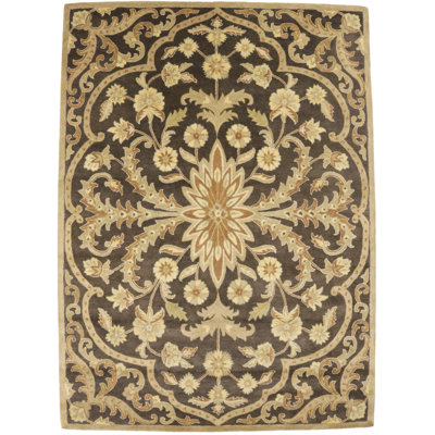 Tapis brun traditionnel traditionnel brun 8X11