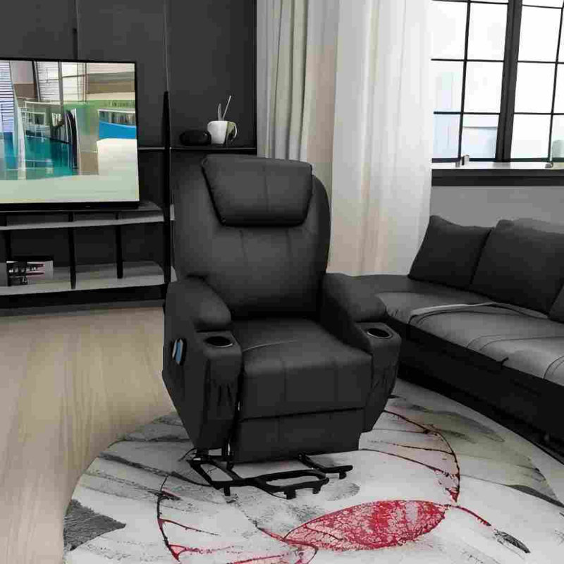 Fauteuil inclinable de massage en cuir PU, canapé inclinable simple réglable avec repose-pieds, siège de cinéma maison moderne pour adultes