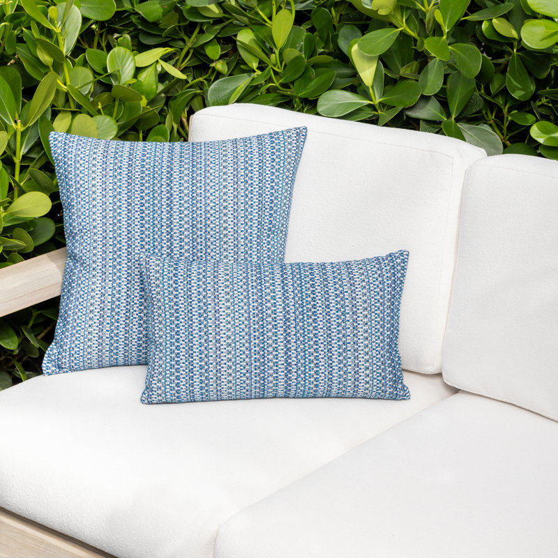 Kaleidoscope Indoor/Outdoor Pillow Cover & Insert, Indigo, 20" x 20", Square
