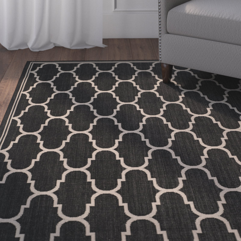 Tapis d'intérieur / extérieur à motif géométrique Herefordshire Performance, Rectangle 5 pi 3 po x 7 pi 7 po