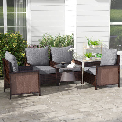Outdoor Chair Cushions Set of 4, Patio Chair Cushions, Grey