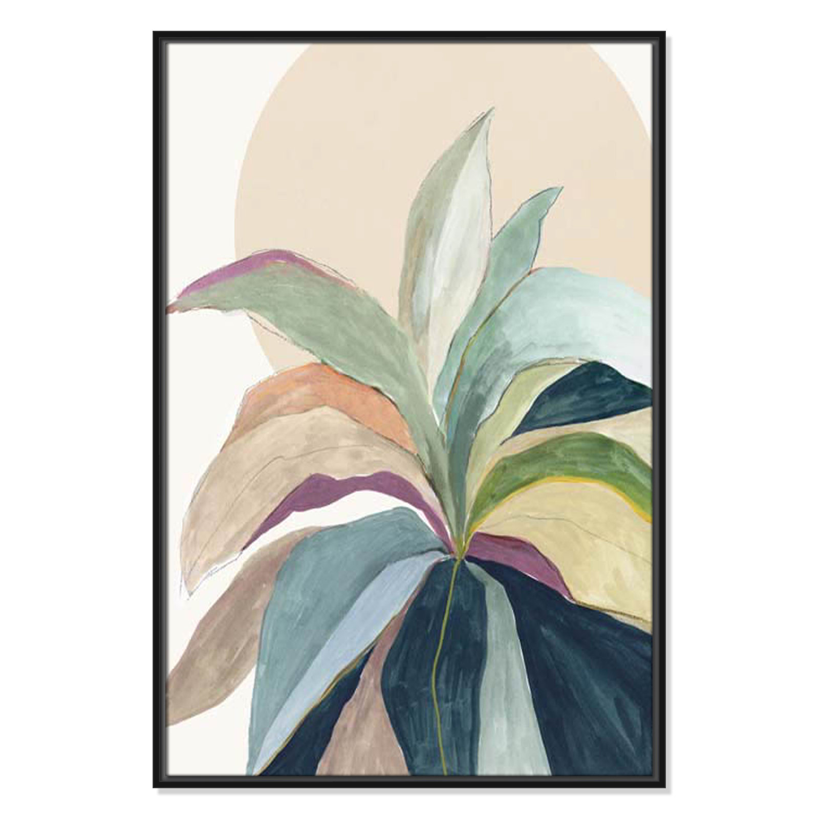 Sherbrooke Sunny Bright Leaves II by Asia Jensen Print, No Mat, Black Floater Framed, 37.5" H x 25.5" W x 2" D