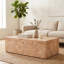 Table basse en bois massif Wabi-Sabi, table basse rectangulaire en MDF aspect massif, table d'appoint basse pour salon