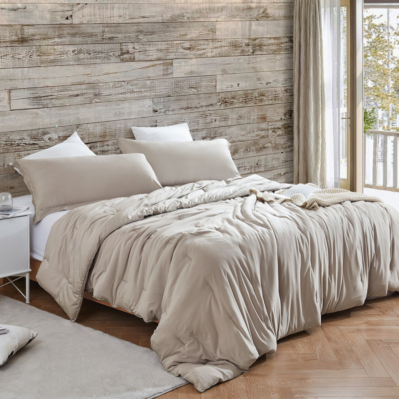 Gray Oversized Queen Cooling Comforter Set with Pillow Shams