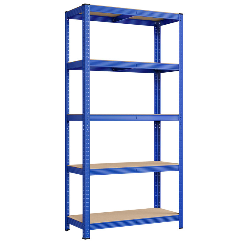Kris Metal Height -Adjustable Shelving Unit, Blue, 200cm H x 40cm W x 90cm D
