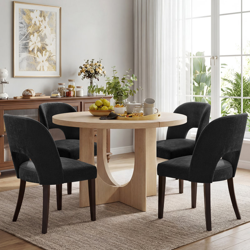 47cm H Upholstered Upholstered Back Side Chair, Dark Grey
