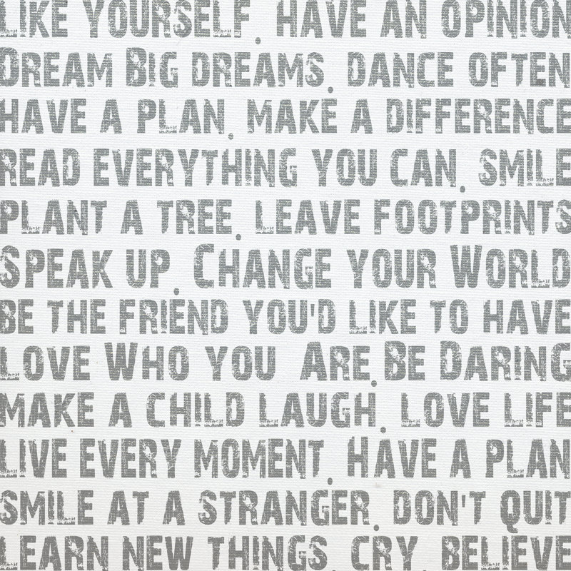 Words - Wrapped Canvas Print, 30cm H x 30cm W x 3.8cm D