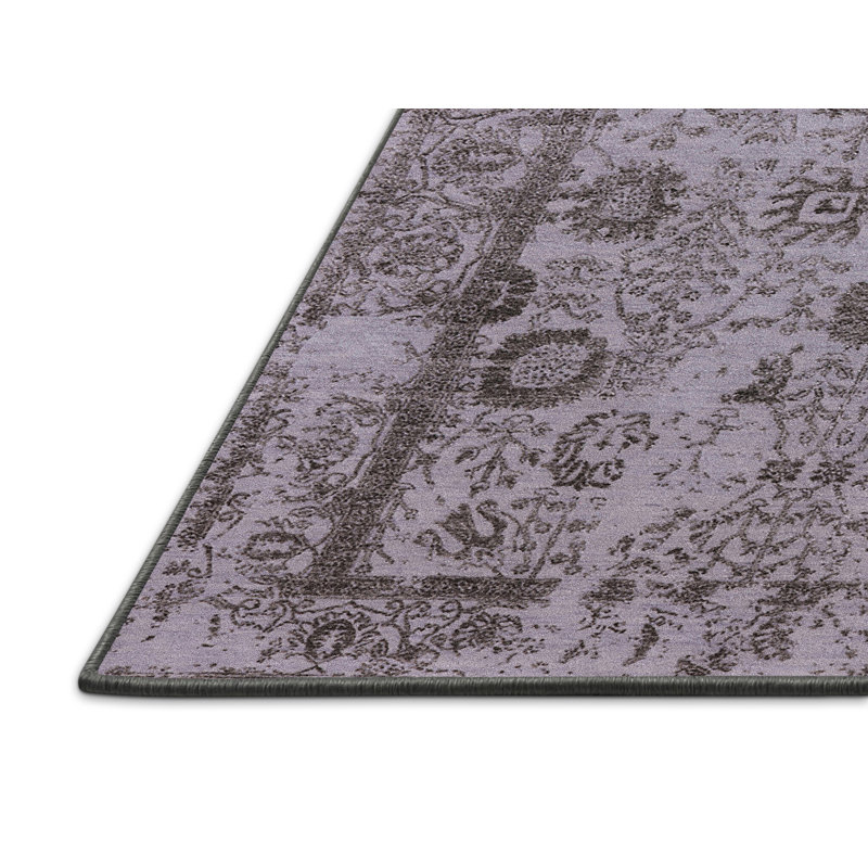Tapis oriental noir / gris Shaunna, Tapis de couloir 2 pi x 5 pi