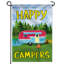 Drapeau de jardin en polyester 18 po x 12,5 po Happy Campers