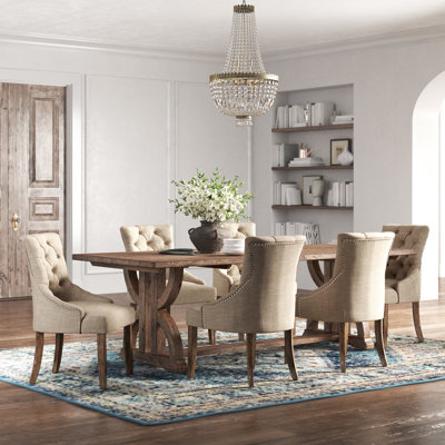 Aldrina 6 - Person Trestle Dining Set