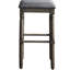 Ensemble de 2 tabourets de bar gris bois - Chic rustique, garniture cloutée bronze, bois massif, l 16 po x P 28 po H 28,87 po, mobilier de maison chic, siège rembourré, finition gris délavé, structure, forme rectangulaire