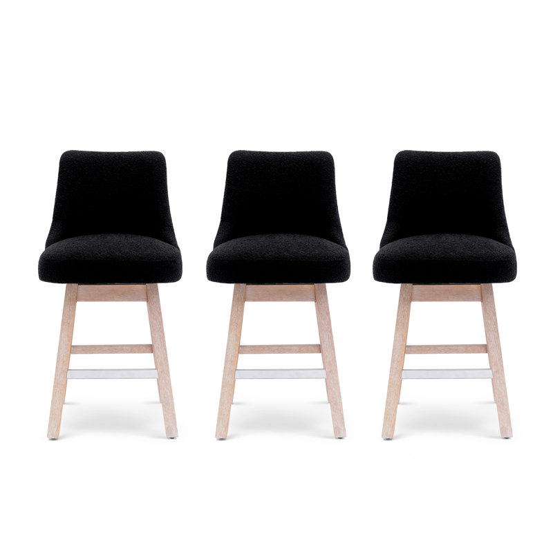 Swivel Upholstered Counter Stool, Black