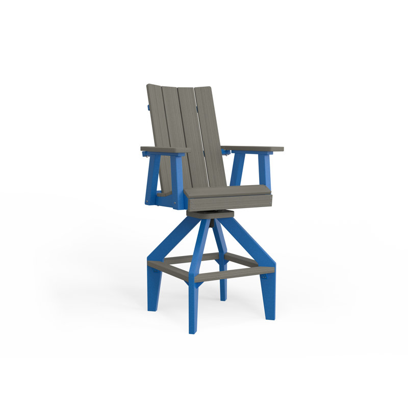 SOL Outdoor Bar Stool, Pacific Blue, White