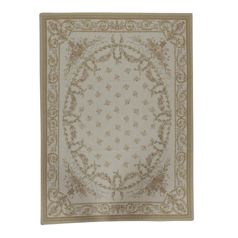 Hand-Knotted High-Quality Beige and Taupe Area Rug