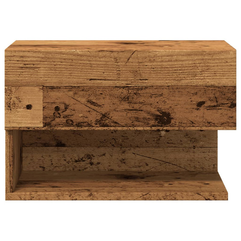 Jaiana  Wall-mounted Bedside Cabinet, Old Wood, 1