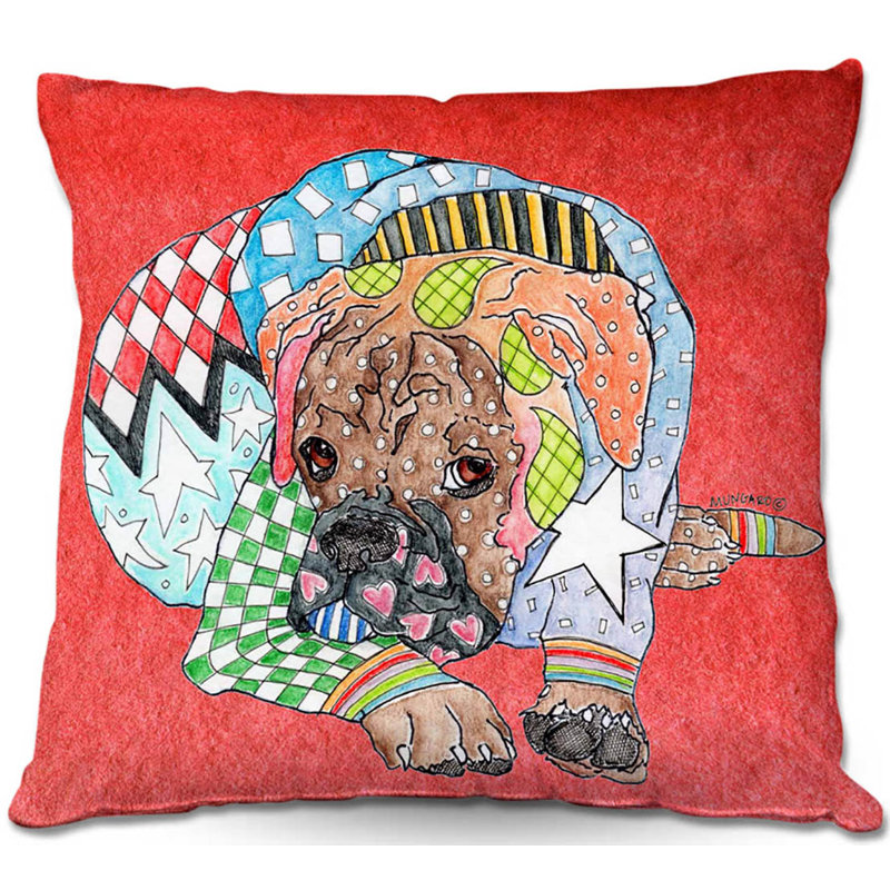  Coussin Couch Boxer Dog, 16 po x 1 po, Melon d'eau