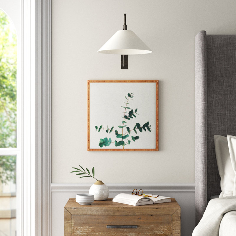 L'eucalyptus - impression d'art graphique, H 20 po x l 20 po x P 2 po, Armature en bambou, Pas de tapis