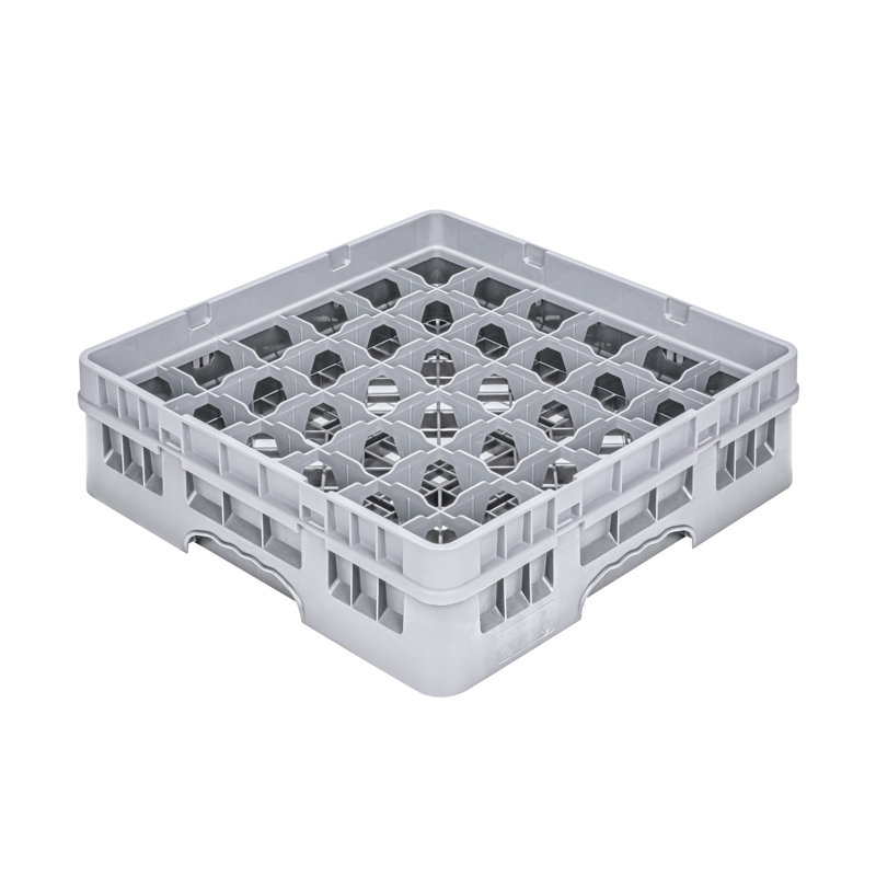 Étagère en verre de 36 compartiments pour restaurant, 1 étagère robuste - avec 1 rallonge de rangement pleine grandeur, organisateurs en verre gris pour restaurants, bars, pubs, cafétérias et cuisines domestiques