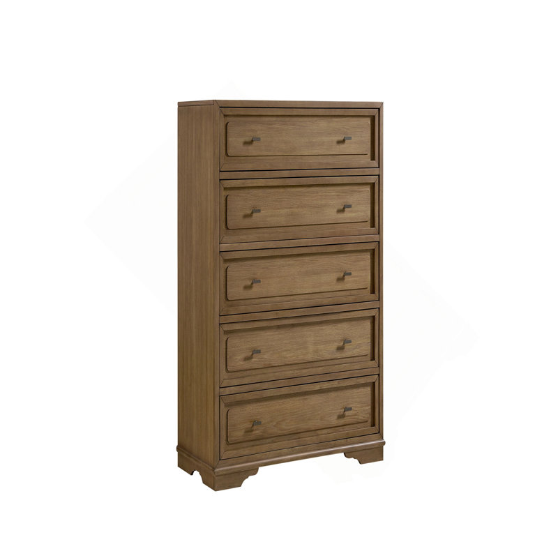 Commode 5 tiroirs en hickory, Amande