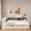 Lit plateforme simple en bois avec tablettes de rangement-2020578866-2020578867
