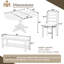 Ensemble de table de salle à manger extensible en bois massif 6 pièces avec rallonge amovible de 18 pouces, 1 banc, 4 chaises rembourrées à dossier échelle, facile à installer-270480338