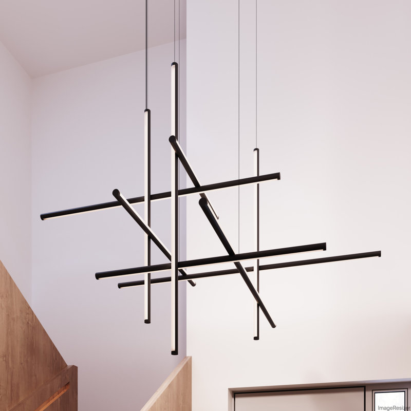 Labyrinth 1 - Light LED Chandelier, Satin Black