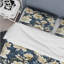 Ensemble de housse de couette beige et bleu à motif floral V-695132055