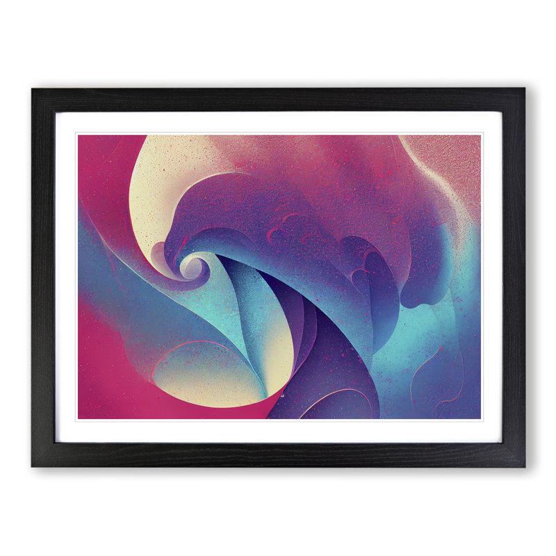Divine Abstract Fractals - Single Picture Frame Print, 25cm H x 34cm W, Black