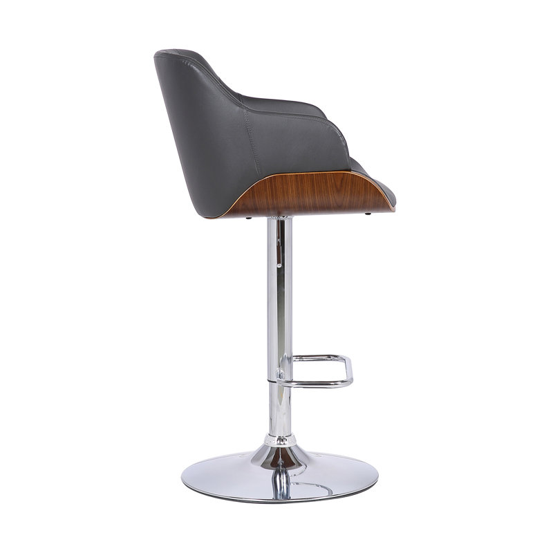 Tabouret pivotant à hauteur réglable, Gris / Chrome