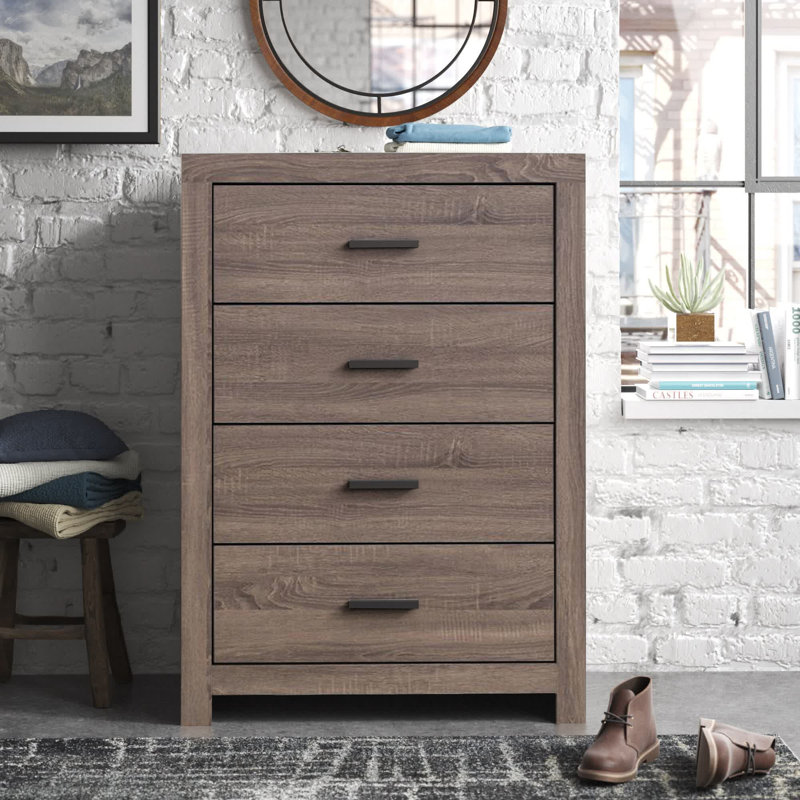 Commode 4 tiroirs l 31,5 po Alferetta, Chêne baril