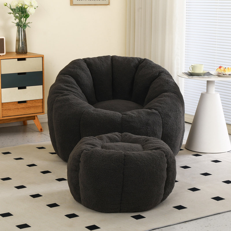 Bean Bag Chair Bean Bag Chairs With Ottoman For Adults Comfy Beanbag Giant Bean Bag Chair With Spacious Design Bean Bag Couch With Armrest Large Bean Bag Chair With Memory Foam Filler For Living Room Bedroom