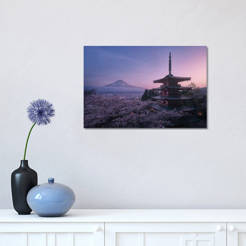 Mt Fuji Sakura by Javier De La Torre - Wrapped Canvas Print, 30.48 cm H x 45.72 cm W