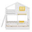 Lit superposé avec tiroirs, boîte de rangement, tablette, fenêtre et toit-2053783904