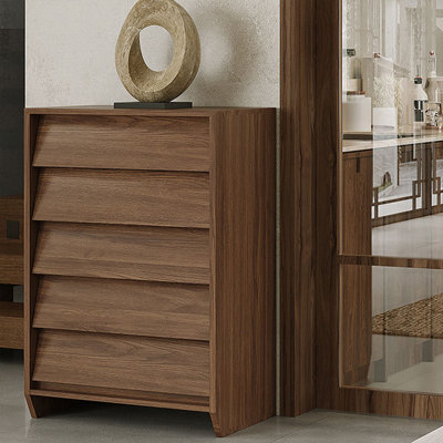 Walnut Color Solid Wood Rectangular Shape Console Table