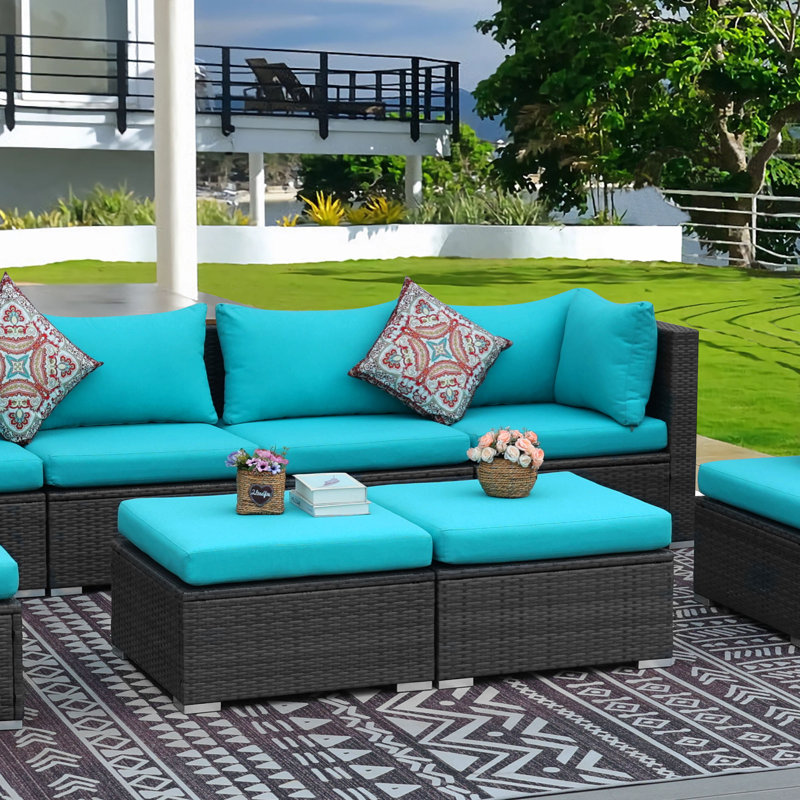 Delain Hokku Designs 20 - Piece Outdoor 4'' Cushion Cover, Teal