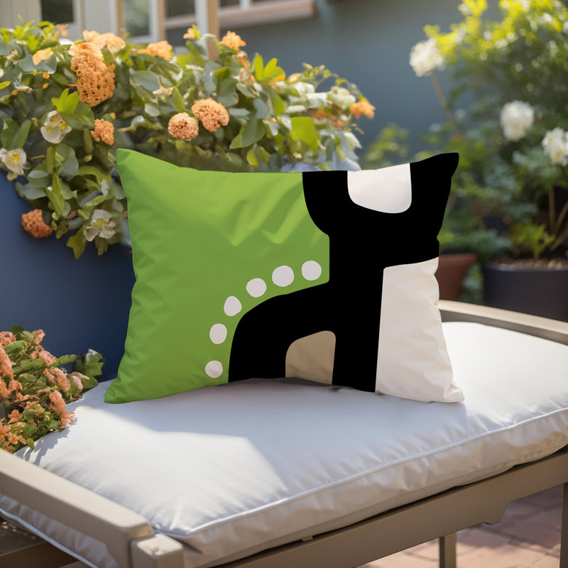 Coussin lombaire réversible intérieur / extérieur Sofi Minimalist, H 18 po x l 25 po, Chartreuse