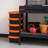 3 Gallon Lockable Storage Bins With Lids, 5 Pack - , Heavy Duty, Stackable Containers, Garage Organizing Bins Moving Tubs, Rugged Sturdy Equipment Utility Box - Black/Orange
