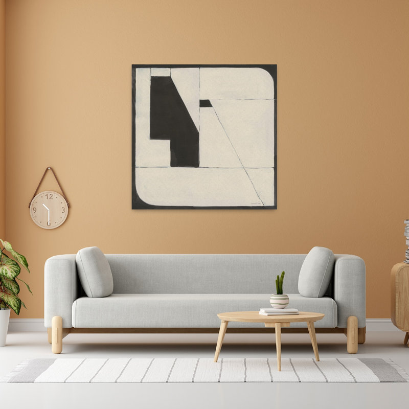 Un jour contemporain avec art abstrait noir, H 48 po x l 48 po