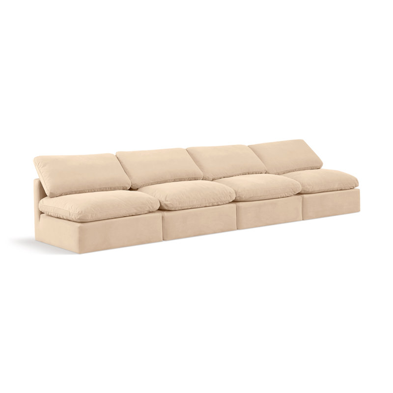 Canapé rembourré 140 po Itala, Velours beige