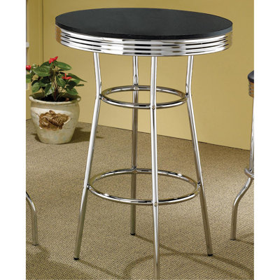 Table de bar noire et élégante, rehausse l'ambiance des pièces à manger, style moderne et stylé