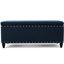Tissu bleu marine avec pieds en bouleau brun foncé pour coffre de rangement de l 42,11 po x P 18,76 po et H 18,76 po